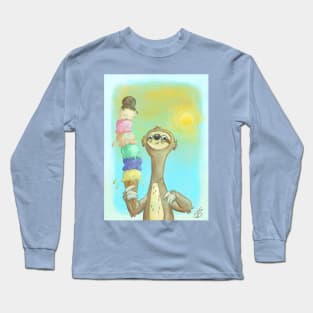 Sloth Loves Ice Cream! Long Sleeve T-Shirt